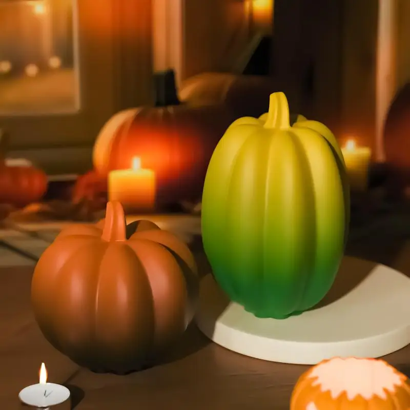 1/3 قطعة شمعة اليقطين المعطرة قالب من السيليكون DIY بها بنفسك شمعة صنع اليدوية الخريف موضوع النبات الراتنج هالوين الشكر ديكور