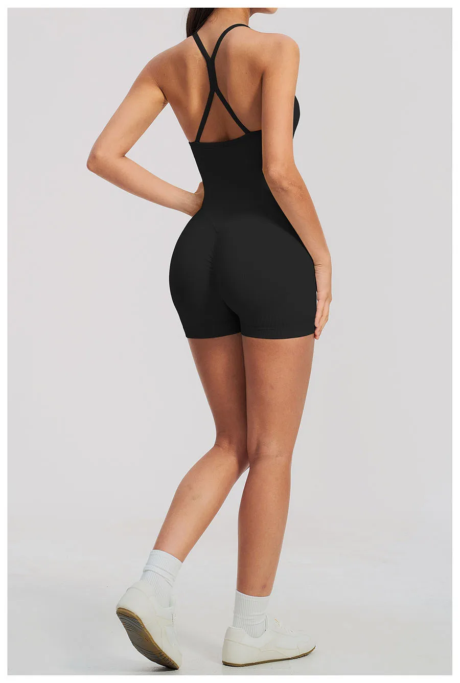 Yoga-Sets Nahtlose Gym-Jumpsuits Damen Einteiliger Sport-Bodysuit Overalls Aktivbekleidung Fitness-Trainingskleidung Kurze Outfits – Detail 22