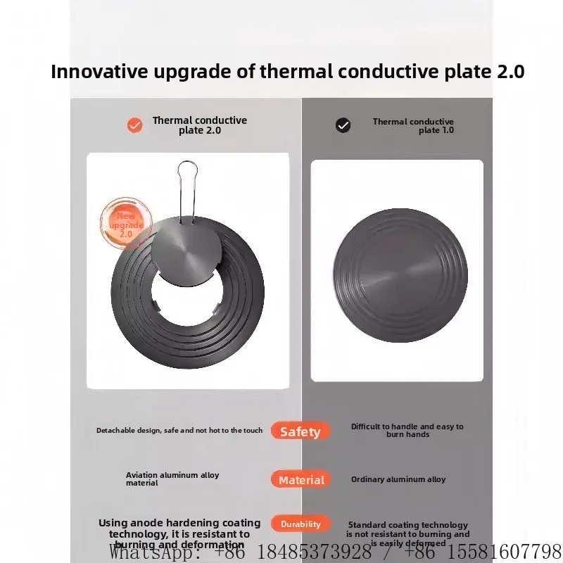 Detachable Heat Conduction Plate Gas Stove Heat Diffuser Plate Defrost Tray Prevent Cookware Bottom From Burning Black