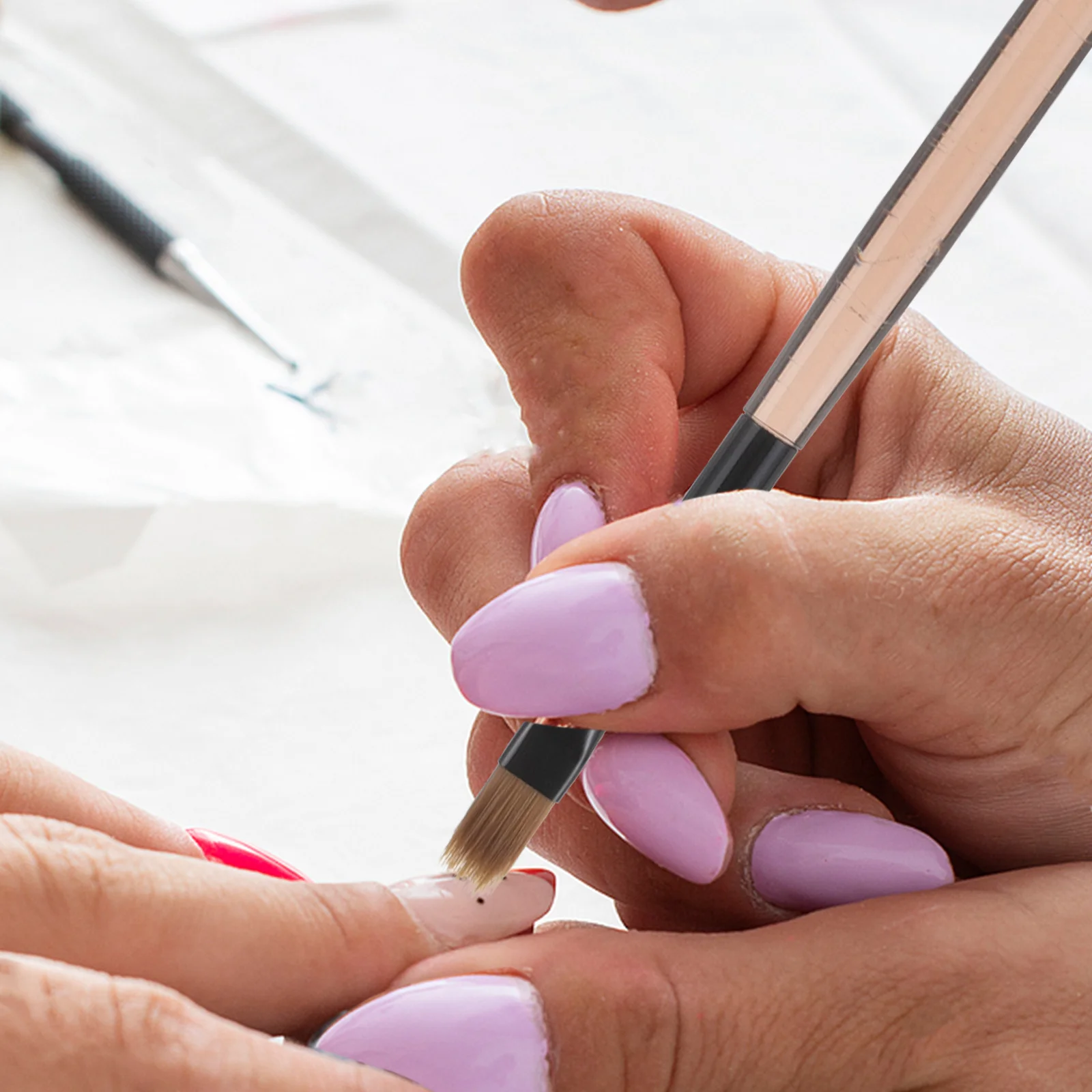 

2Pcs Gradient Nail Art Brushes Dense Bristles Blooming Manicure Tools Nail Pens DIY Salon Drawing Smooth Transition