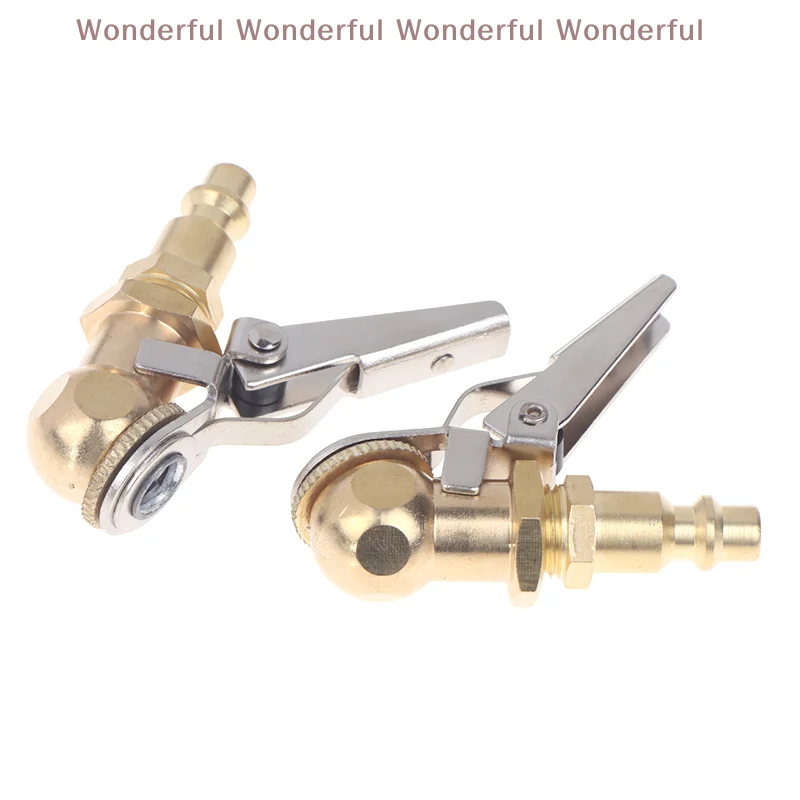 Válvula infladora de mandril de ar para pneu de carro, 2 peças com cinto de matéria-prima, bola fechada de latão, 1/4 polegadas, fnpt, fluxo fechado, inflador de pneus