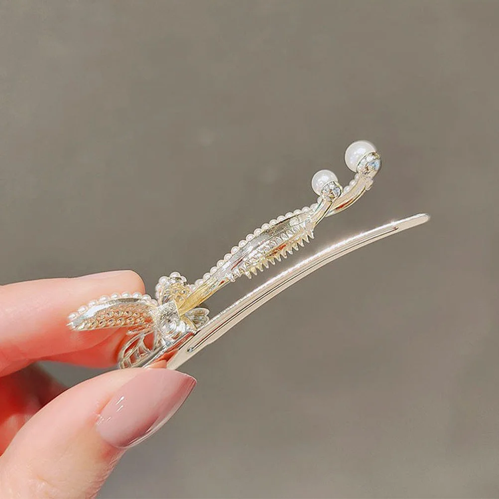 

4Pcs Pearl Butterfly Hair Clips Elegant Women Pearls Hairpin Barrette for Wedding Bridal Party Prom Evening Holiday Dress Up