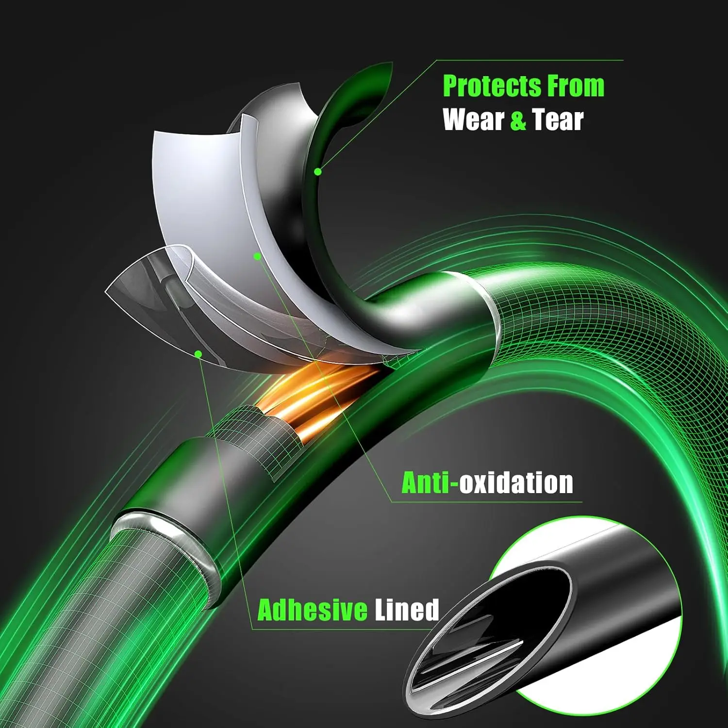 مجموعة أنابيب الانكماش الحراري المقاومة للماء 365 قطعة، أنبوب حائط مزدوج 3:1 - انكماش حراري مبطن باللصق للأسلاك - الدرجة البحرية والصناعة