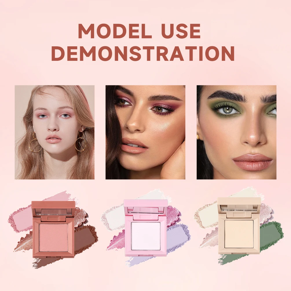 QIBEST 3 en 1 fard à paupières mat Blush Palette multicolore surligneur fard à joues poudre visage maquillage fard à paupières Palette femme cosmétique