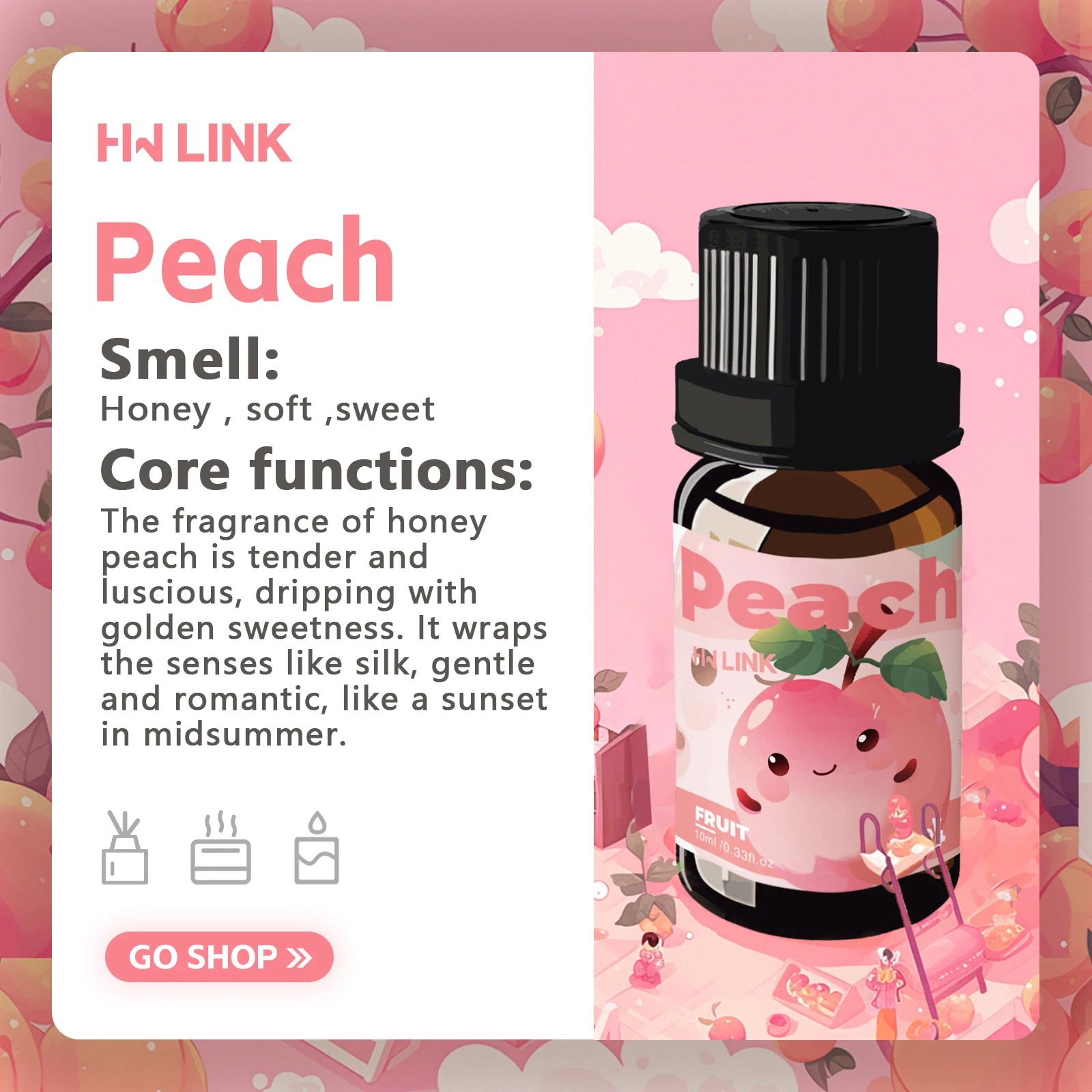 10ml Fruchtduftöle für Kerzenherstellung, Luftbefeuchter, Diffusoren, Haushaltspflege mit langanhaltendem fruchtigem Duft – Detail 3