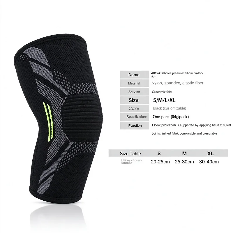Elbow Brace Compression Elbow Support Elastic Sports Elbow Sleeve Sweat Absorbing Arm Protective Pad for Gym Tennis Basketball