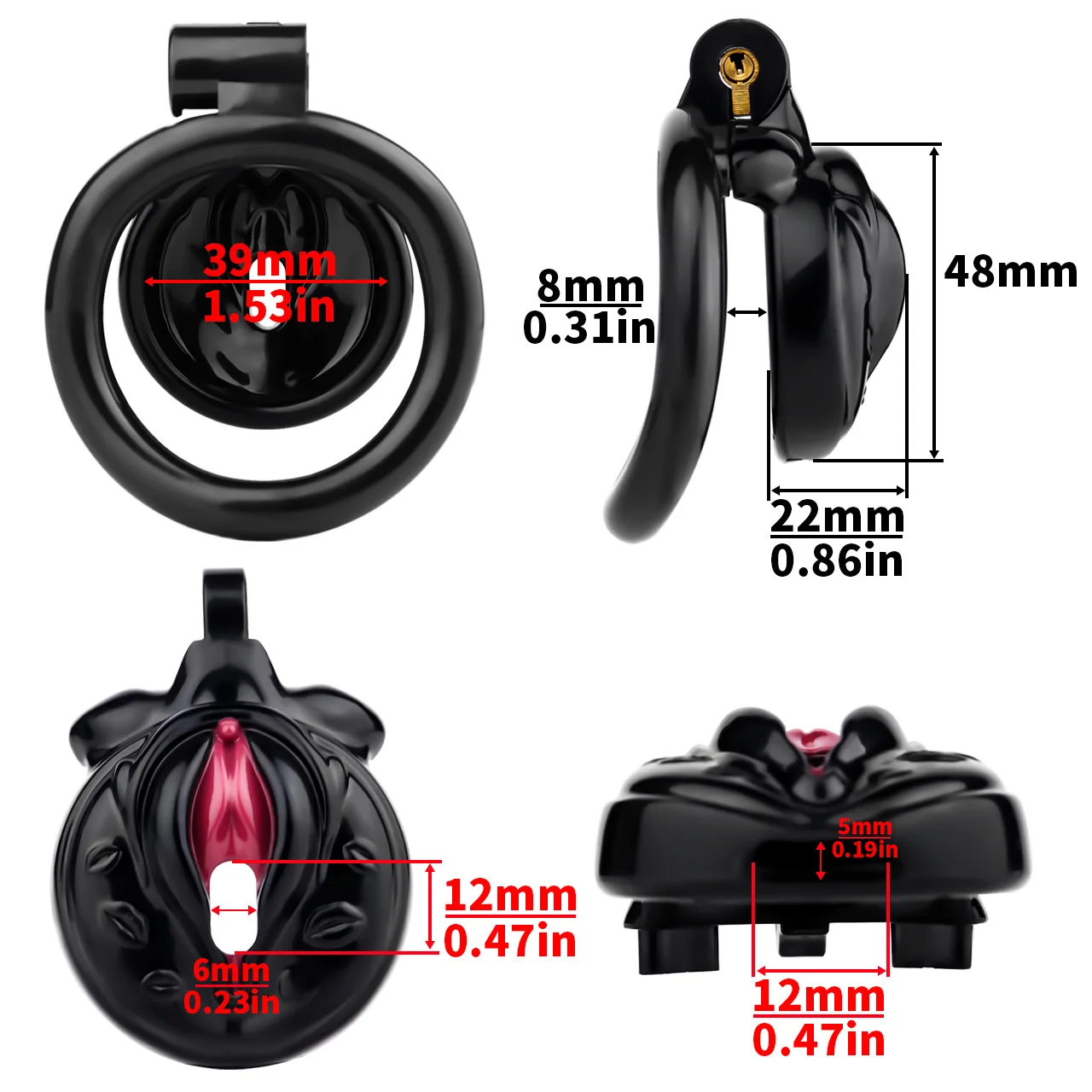 Chastity Lock Cock Cage Male Chastity Devices Lock 4 Rings The Man Plays The Woman Role-playing Flirting Couple Adult Sex Toys