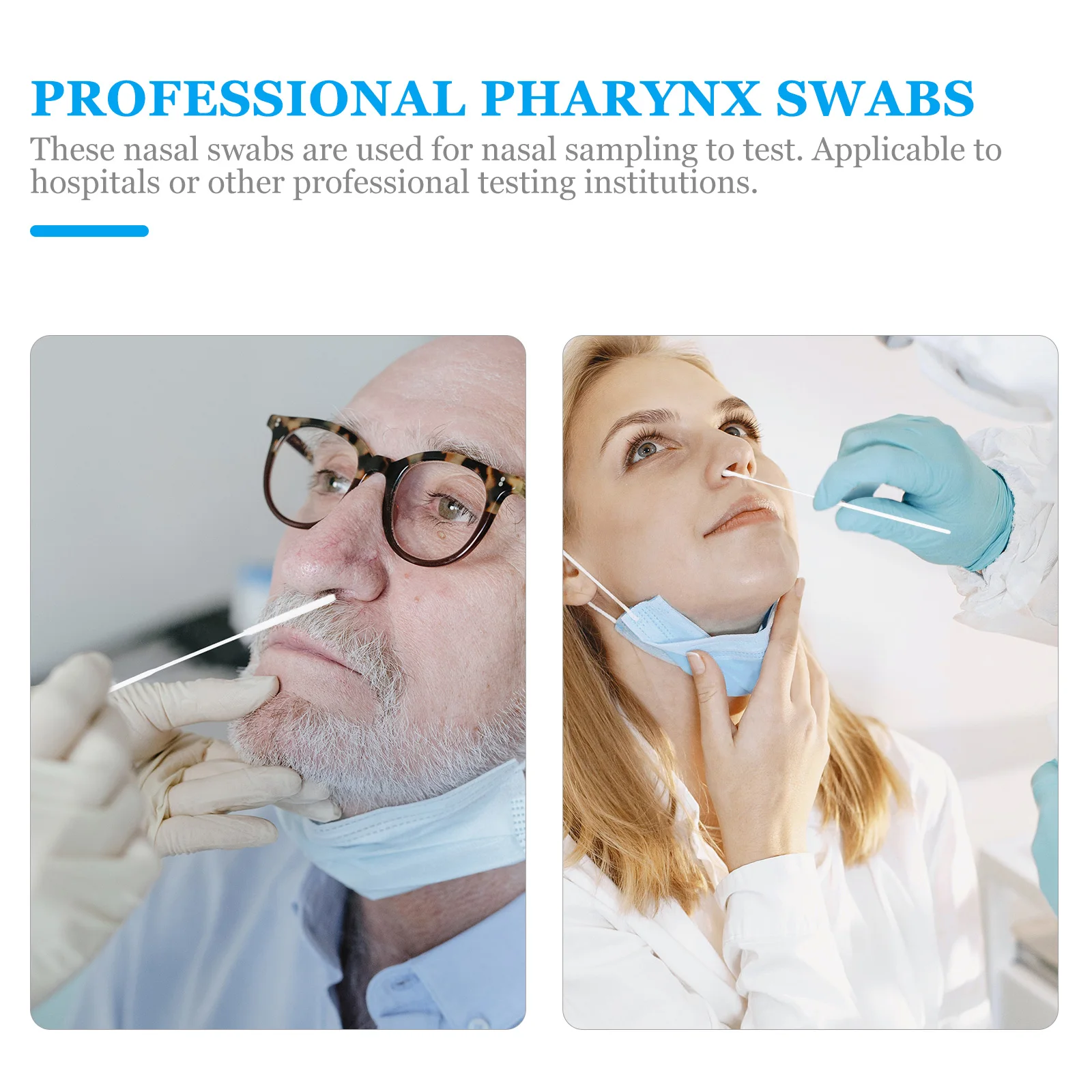 

100pcs Nasal Swabs Professional Pharynx Multi function Sterile Swabs Disposable Sampling Accessory 80mm Nylon