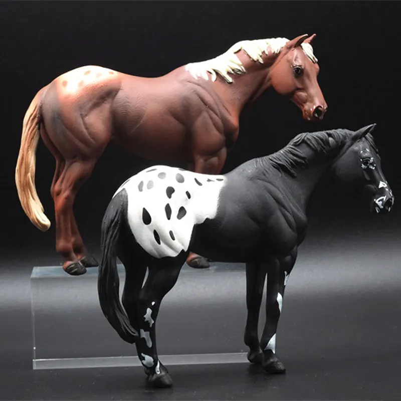 Appaloosa Horses Figures Simulation PVC Animal Horse Model Toys Miniature Collection Doll Gift for Children