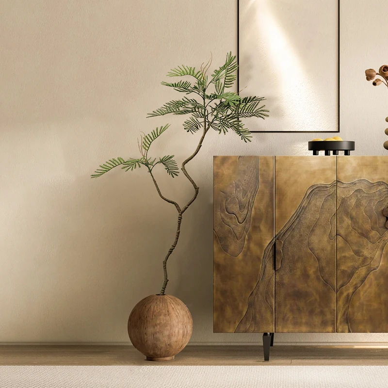 

Simulated green plants wabi-**** wind landing monkey earrings dry branches potted plants indoor biomimetic plants landscape deco