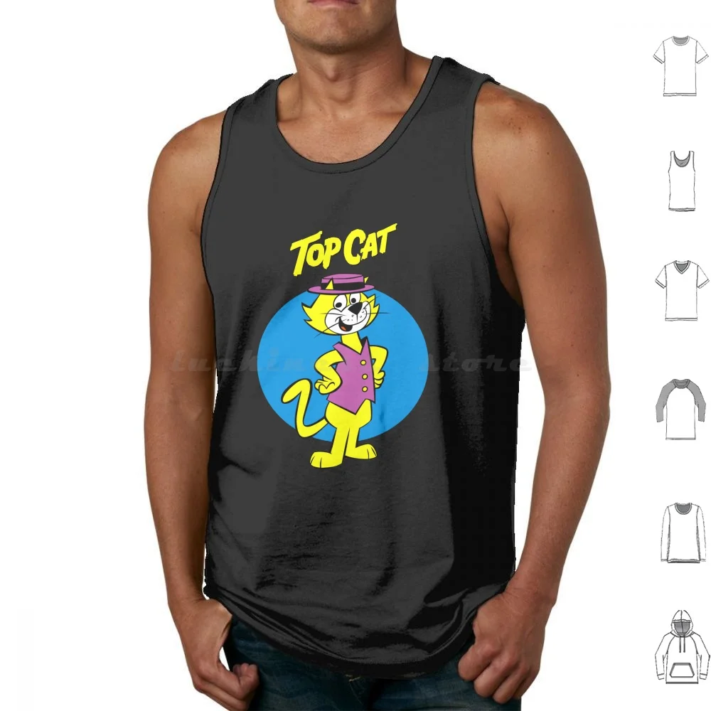 

Top Cat Retro Tank Tops Print Cotton Cute Stuff Fashion Kids Fashion Decorative Simple Design Good Stuff Character