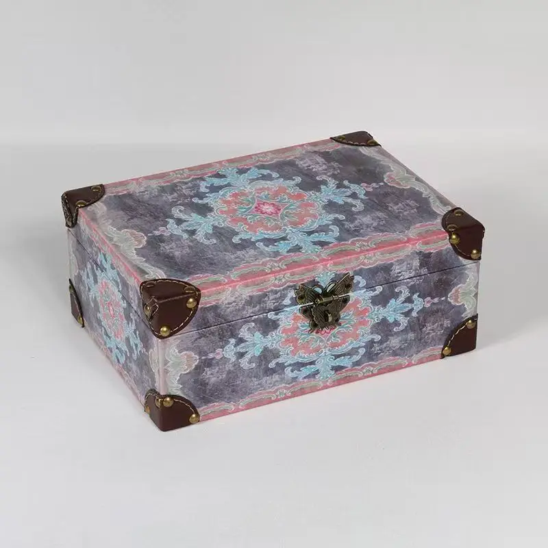 Home Handmade Wooden Desktop Retro Jewelry Password Lock Antique Style Storage Box High Aesthetic Value 27X19.5X11CM