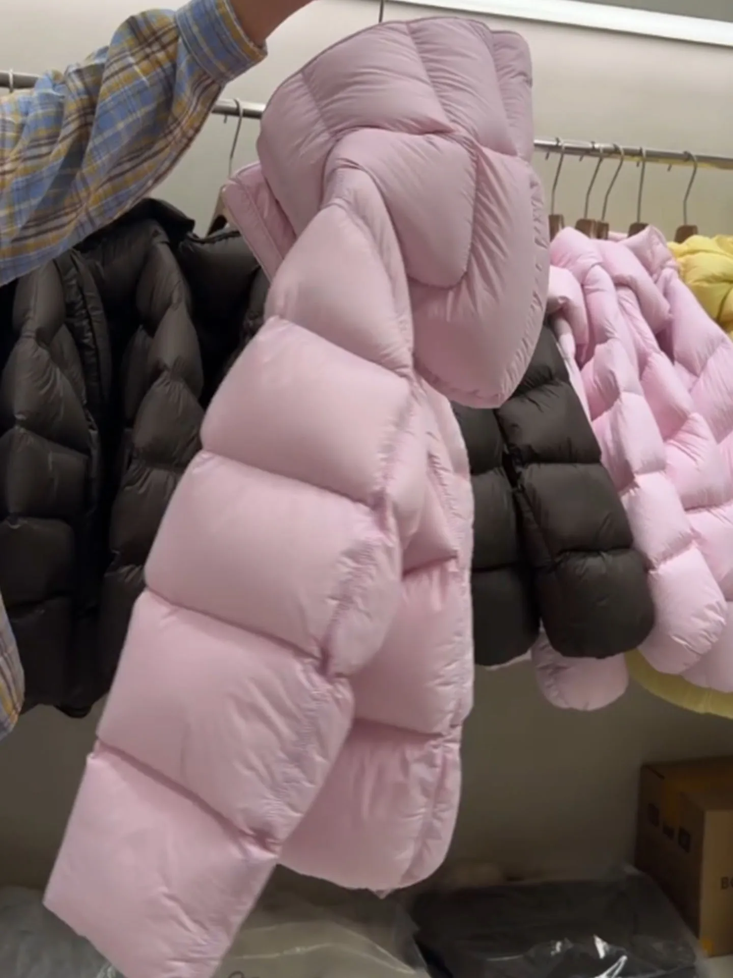 Bonito ort puffer jaet feminino rosa fofo casaco de inverno Thiened fibra de poliéster branco du para baixo enchimento cintura alta