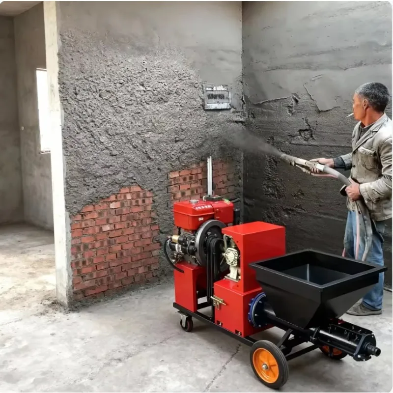 

Mortar Sprayer Cement Mortar Spraying Machine Customizable Coating Thickness Uniform Sand Discharge For Concrete Walls
