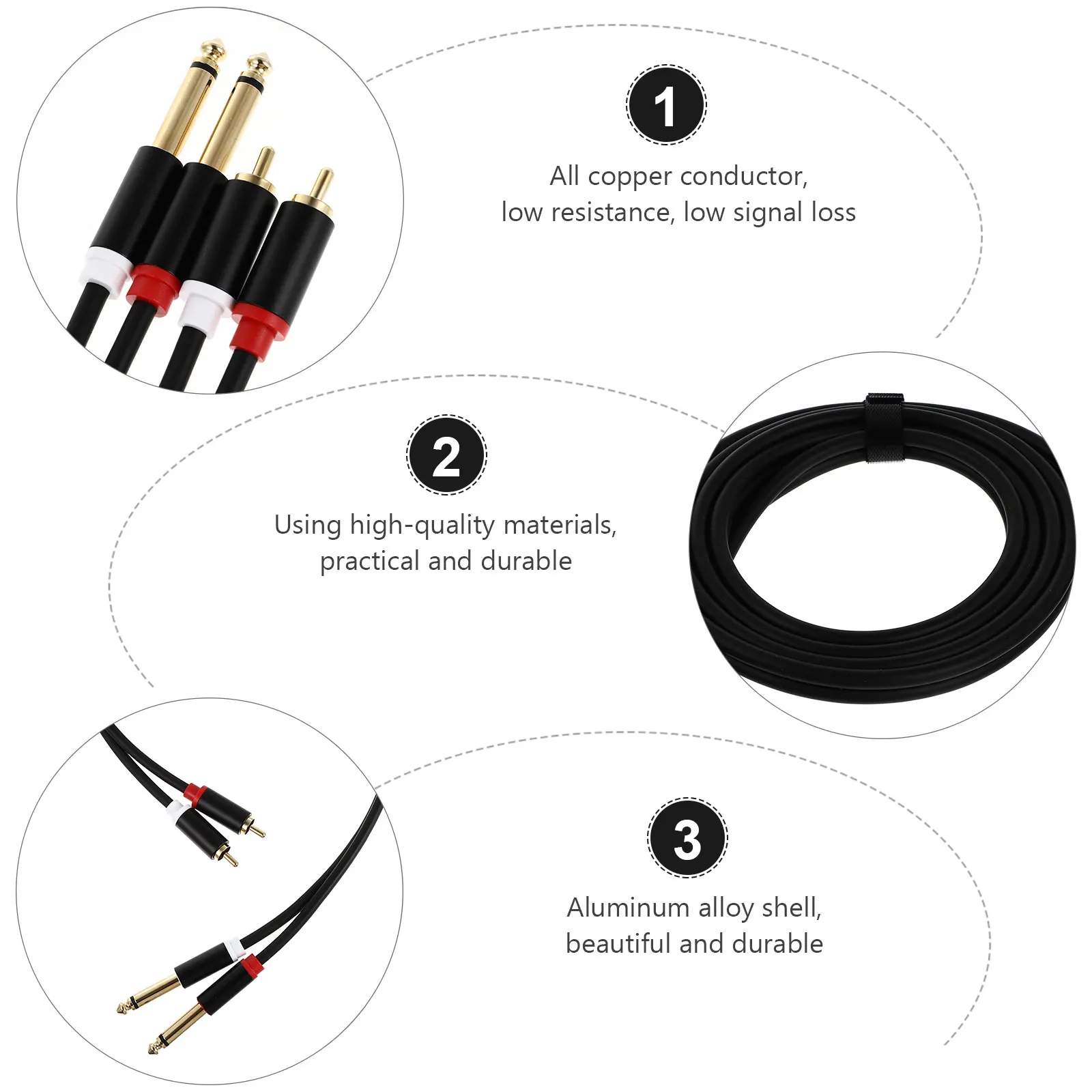 

Audio Cable DVD Player Line Amplifier Cord Bare Copper Wire Microphone CD Equipment