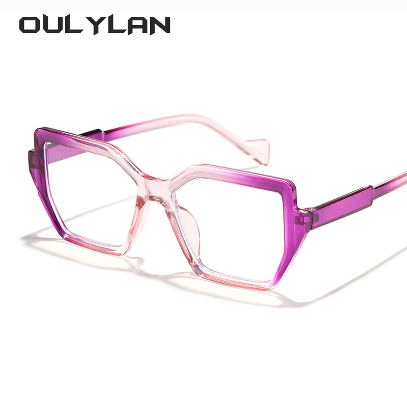 OULYLAN Retro Blue Light Blocking Women's Cat Eye Big Glasses Frame Female Anti Radiation Protection Eyeglasses Frames 2024 NEW