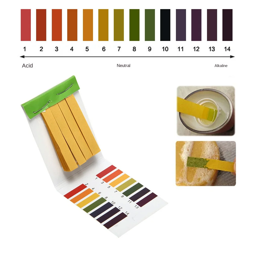 80 Strips Professional 1-14 PH Litmus Paper PH Test Strips Water Cosmetics Soil Acidity Test Strips with Control Card