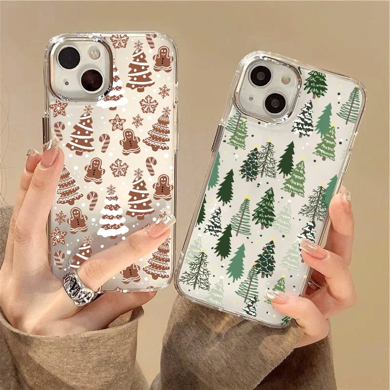 Christmas Tree Santa Claus Elk Clear Phone Case For Samsung Galaxy S26 S25 S24 S23 S22 S21 S20 FE Plus Ultra S25 Edge Cute Cover