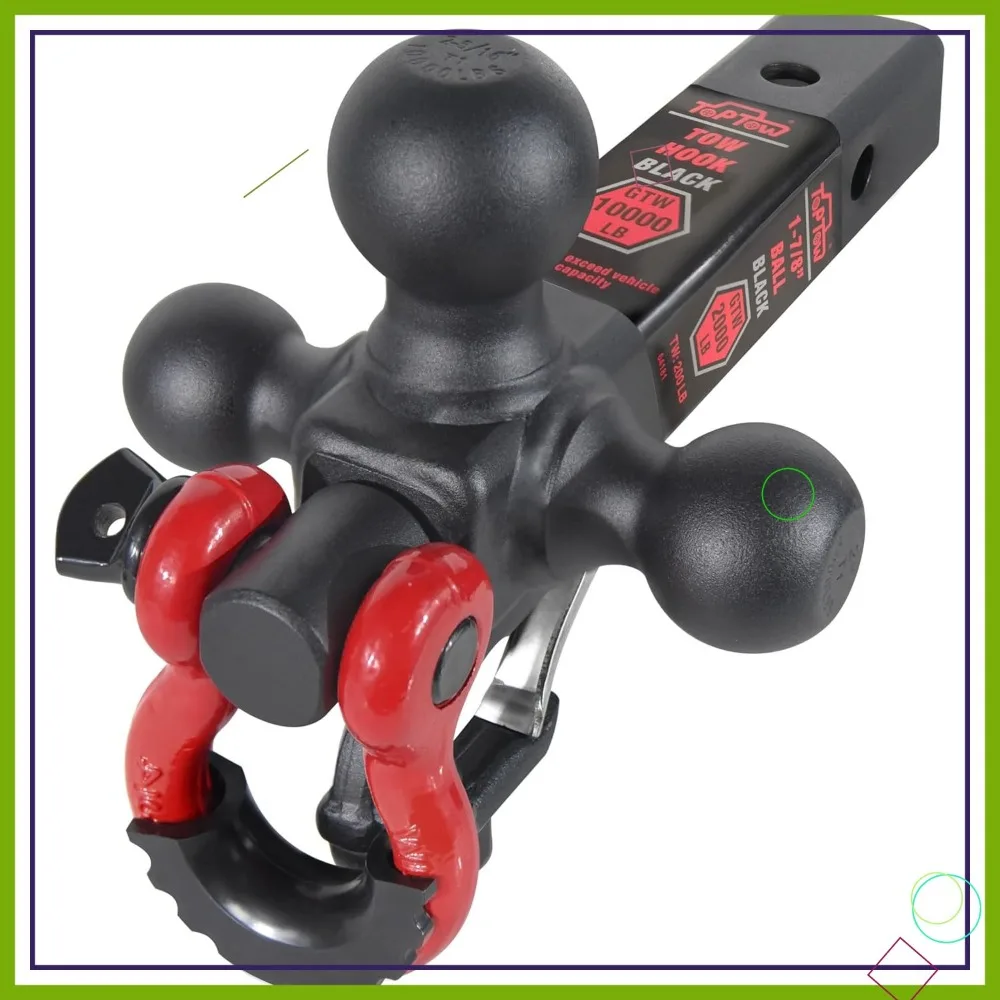 

Tri-Ball Hitch Mount with Matte Black Finish, Fits 2-Inch Receiver, Multi-Size Tow Balls for Versatile Towing