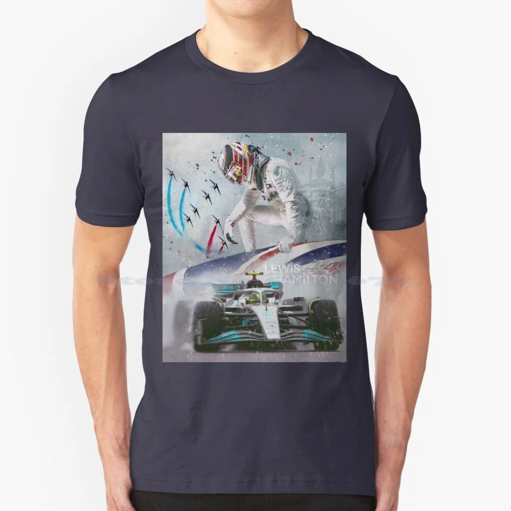 Lewis Hamilton British Flag Design Posters T Shirt 100% Cotton Tee Lewis Hamilton 2022 New Helmet Lewis Hamilton 44 Lewis