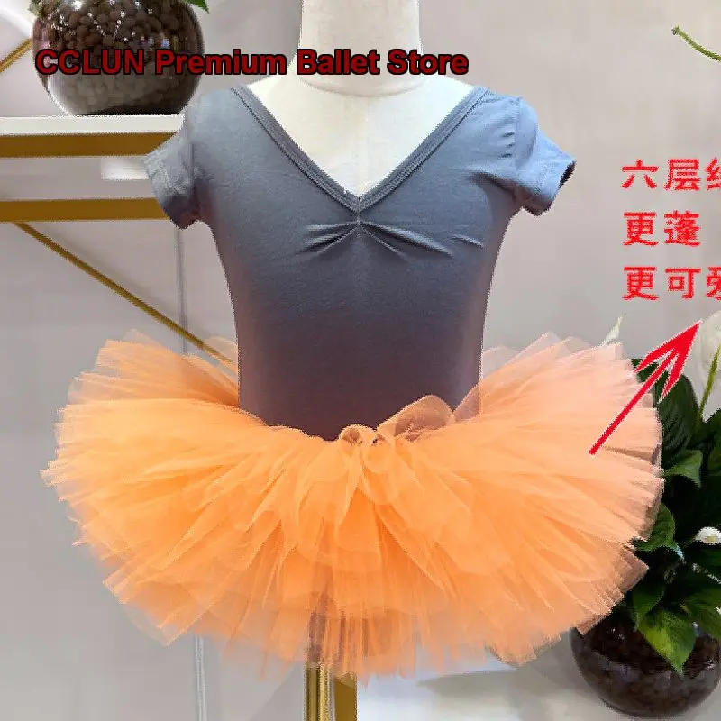 Summer Girls' Dance Dress Short Sleeves Princess Tulle Children's Chinese Practice Leotard for Examinations Kids