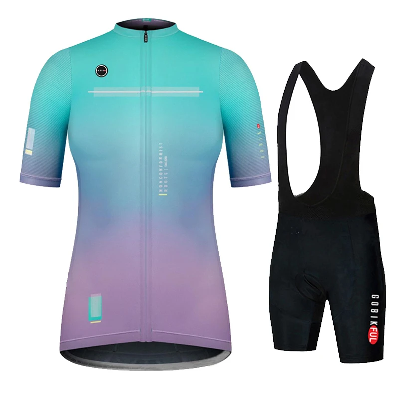 Cycling Jersey Set for Women, Anti-UV, Bicycle Clothing, Quick-Dry, Mountain Bike Clothes, Summer