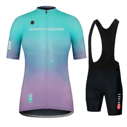 Cycling Jersey Set for Women, Anti-UV, Bicycle Clothing, Quick-Dry, Mountain Bike Clothes, Summer