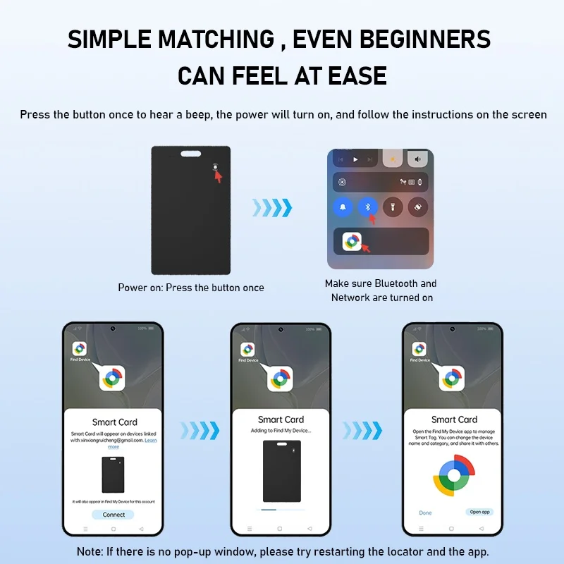 Ультратонкий интеллектуальный локатор для карточек с защитой от потерь, только для Android. Работает с Find Hub для кошельков и паспортов.