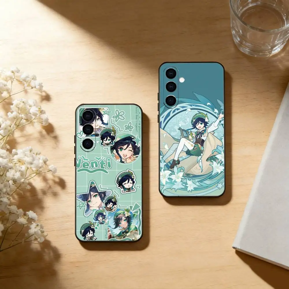 genshin impact Venti Phone Case For Samsung Galaxy A73,A72,A71,A70,A53,A52,A51,Soft Silicone Black Cover