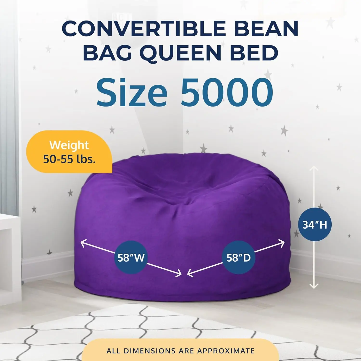 Ultimate Sack Convertible Bean Bag Chair To Cozy Sleeper, Versatile Sofa Bed & Futon Sofa Bed Alternative, Comfortable &