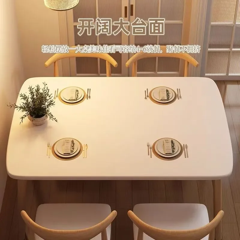 Modern Rectangular Dining Table for Small Apartments Minimalist Light Luxury Home Office Commercial Use Compact Space Saving