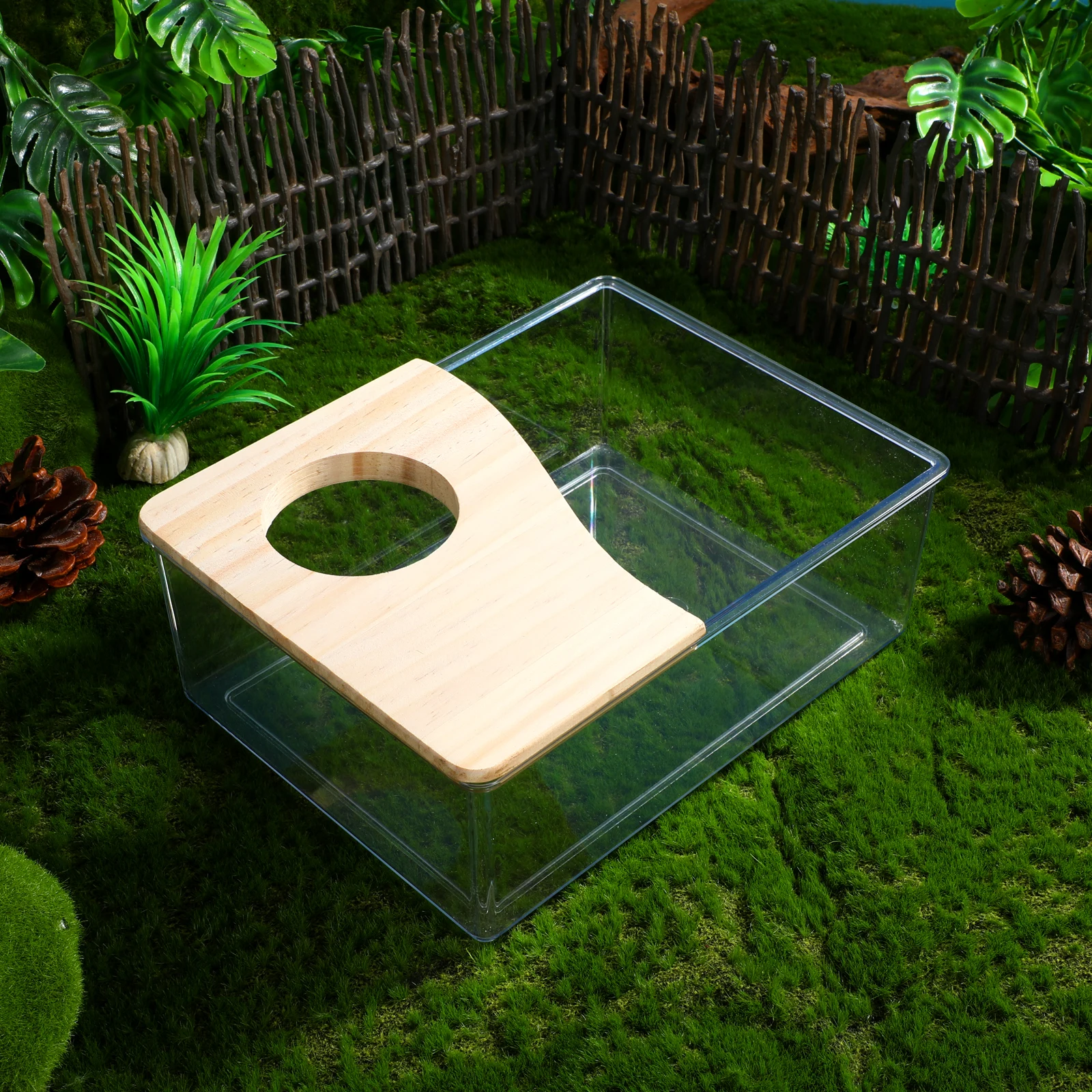 

Acrylic Hamster Small Pets Toilet Clear Bath Sand Box for Small Pets Bathing Playing Rest Container Basin Pet Supplies