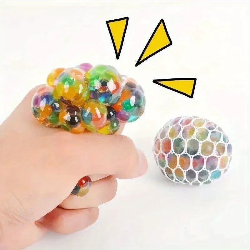 Rainbow Bead Squishy Stress Ball, Fidget Sensory Sticky Toy for Adults Stress Relief Party Favors Holiday Gifts