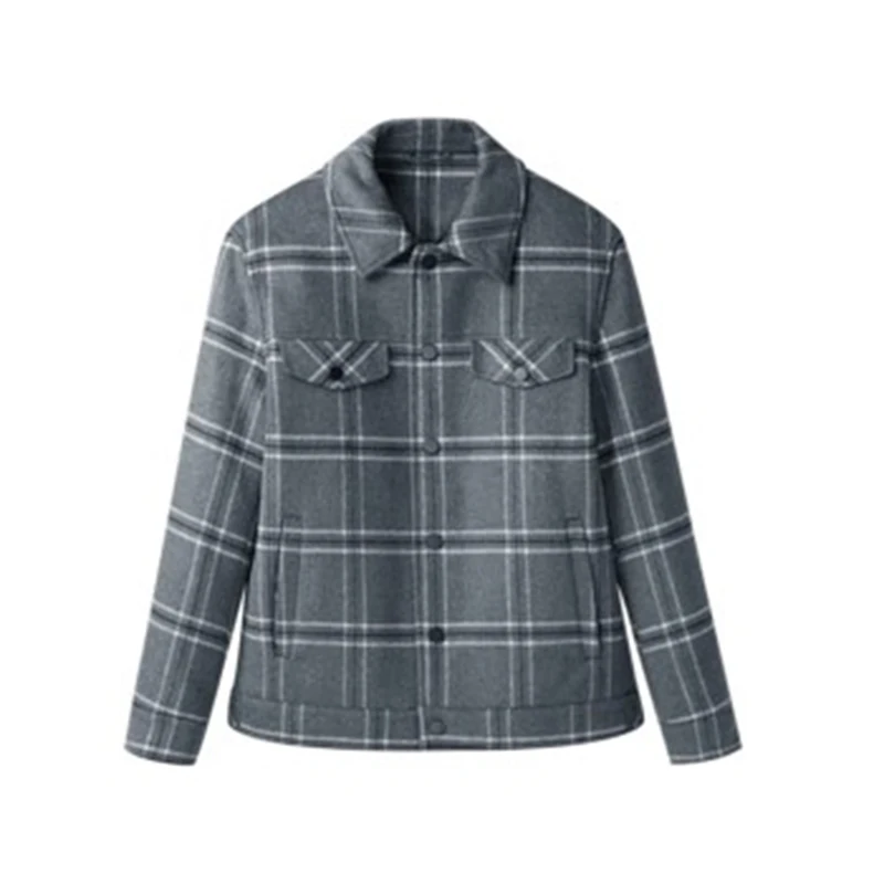 

Мужское шерстяное пальто Homesi в клетку, двустороннее, с отложным воротником, осенне-зимнее, молодежное, приталенное, удлиненное