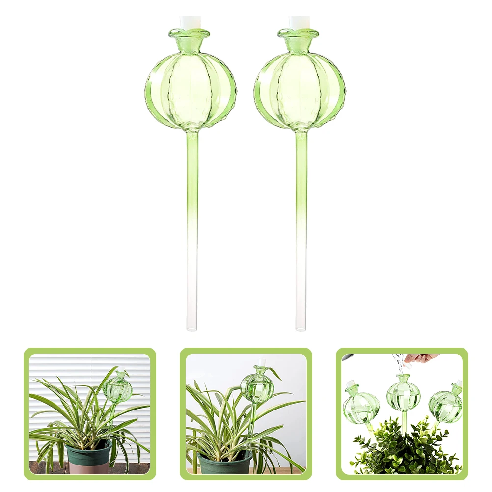 

2Pcs Automatic Flower Watering Globe Transparent Glass Bulb Plant Self Watering Device for Indoor Garden Bonsai Plants