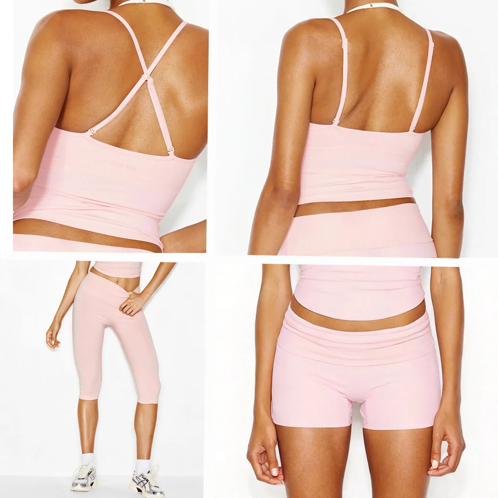 2PCS Athletic Sports Bra Women Outfits Yoga Set Gym Capris Pants Clothes Sportswear Workout Legging Fitness Gym Tracksuits  XP33