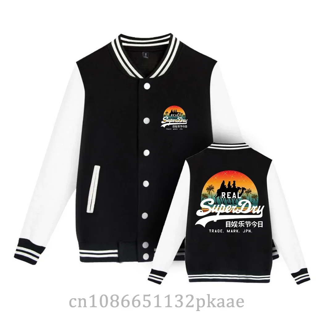 Superdry Cartoon Baseball Jacket Children\'s Hip Hop Harajuku Jackets Tops Autumn Winter Kid Boys Girls Loose College Coats