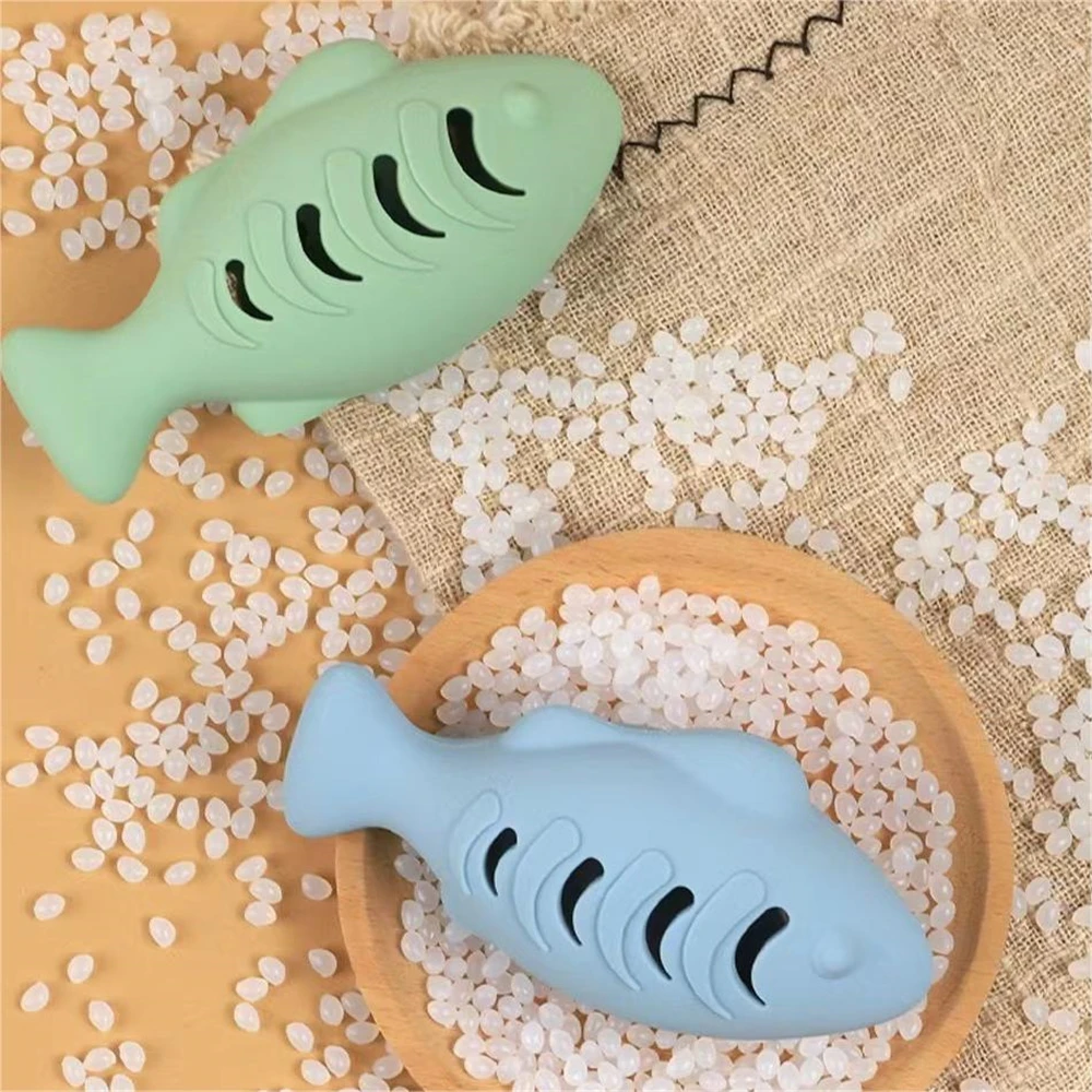 Self-beating Stick High Quality Self-entertainment Ease Of Use Cat Joy Supply Durable Silicone Fish Toys Interactive Feline Toys