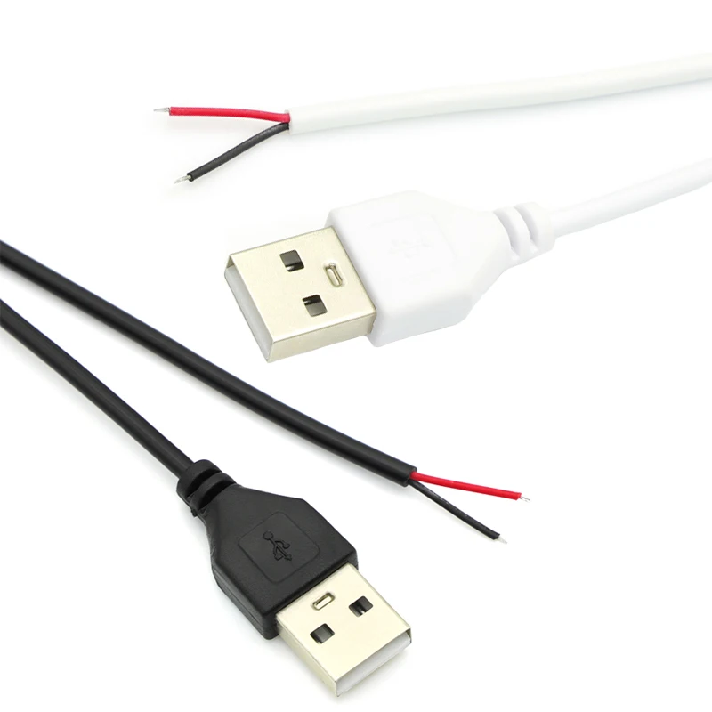 New 1m/1.5M Switch Power Supply Wire USB Male to 2 Core Connection Cable 501 Button ON OFF 2A For LED Strip Lamp Bulb Light DIY