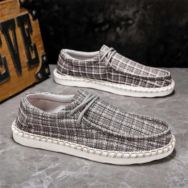 

Fashion Summer Man Casual Shoes 2025 Breathable Linen Lazy Shoes Men Comfortable Driving Shoes Lightweight Flat Men's Loafers