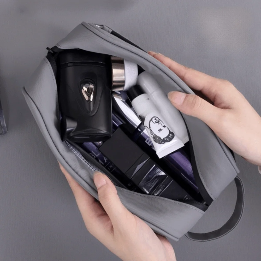 

Portable Nylon Men Cosmetic Bag Waterproof Handheld Toiletry Bag Dry and Wet Separation Large Capacity Makeup Bag Travel