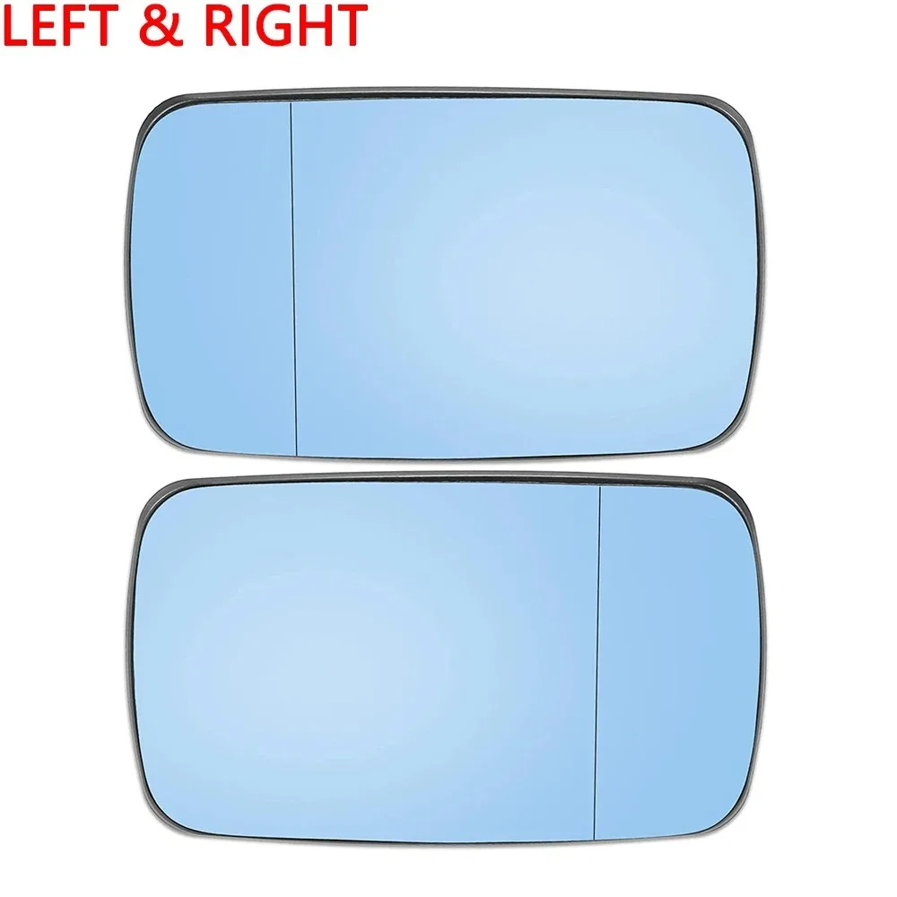 

1 pair Rear View Lens Split Mirror Heated Glass Blue Rearview for BMW E46 Sedan 1998-2006 51168250438 Rear View Mirror