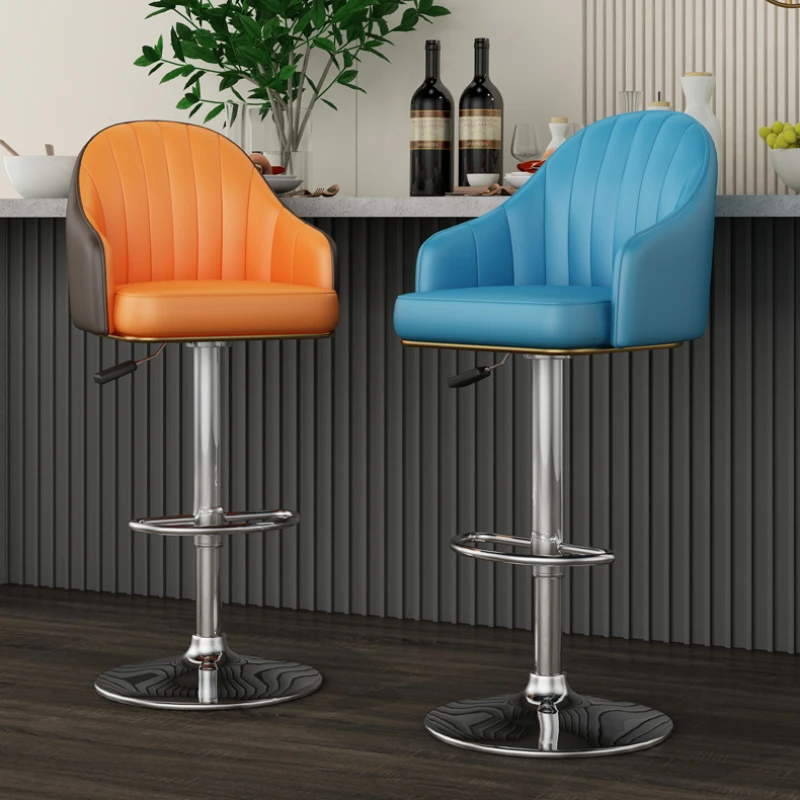 Taburete de Bar giratorio a mano, tocador de recepción, sillas de comedor de manicura giratorias, Taburete Alto ergonómico de lujo, muebles de Bar