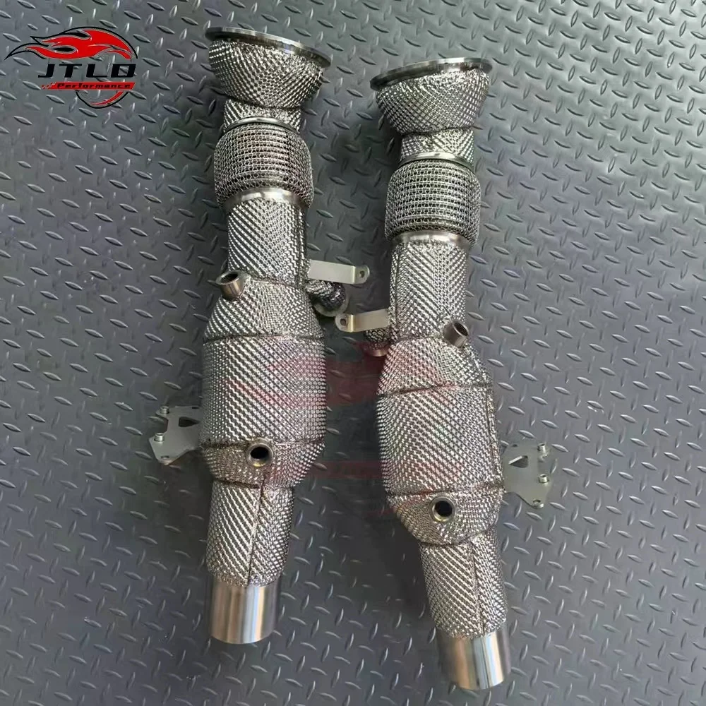 JTLD Heat Insulated Downpipe For Ferrari 296 GTB 3.0L V6 Hybrid Twin Turbo F163 Engine High Flow Stainless Steel Exhaust