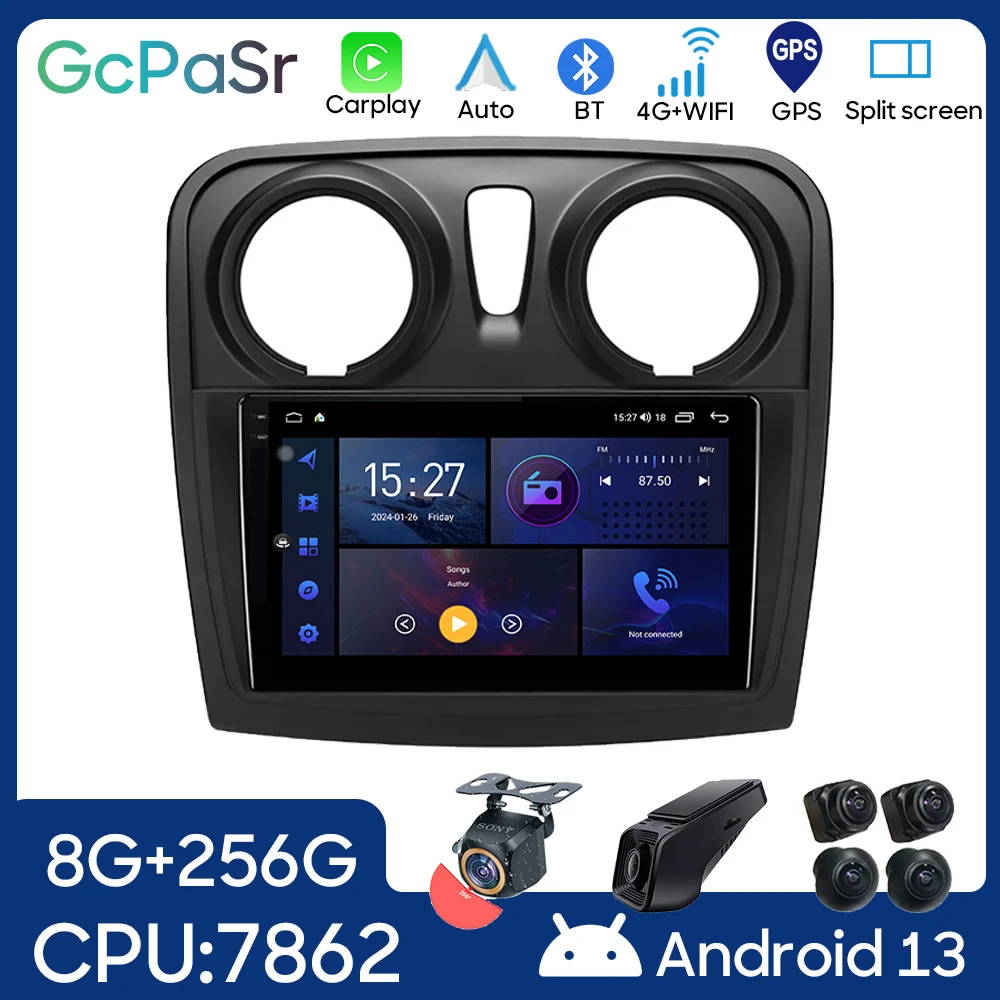 

For Renault Logan 2 Sandero 2 2012 - 2019 Android Auto Car Radio Stereo Head Unit Multimedia Player GPS Navigation NO 2din DVD