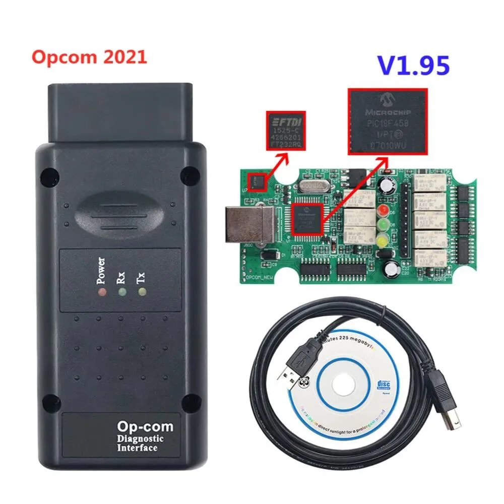 OPCOM 2021 V 1.95 Can be Flash update For Car Code Reader PIC18F458 FTDI FT232RQ Chip For OBD2 Car CAN BUS Diagnostic Tool