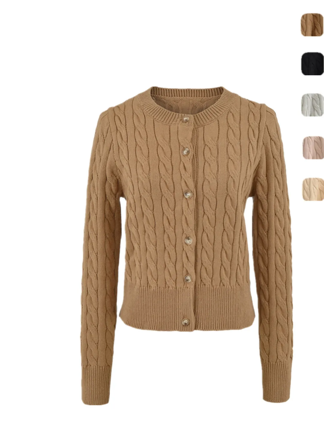 

Американский вязаный длинный кардиган све в стиле ретро, круглый топ Ne с одной пуговицей для похудения, поворотный топ для женщин, прямая трубка, апей, средний размер...