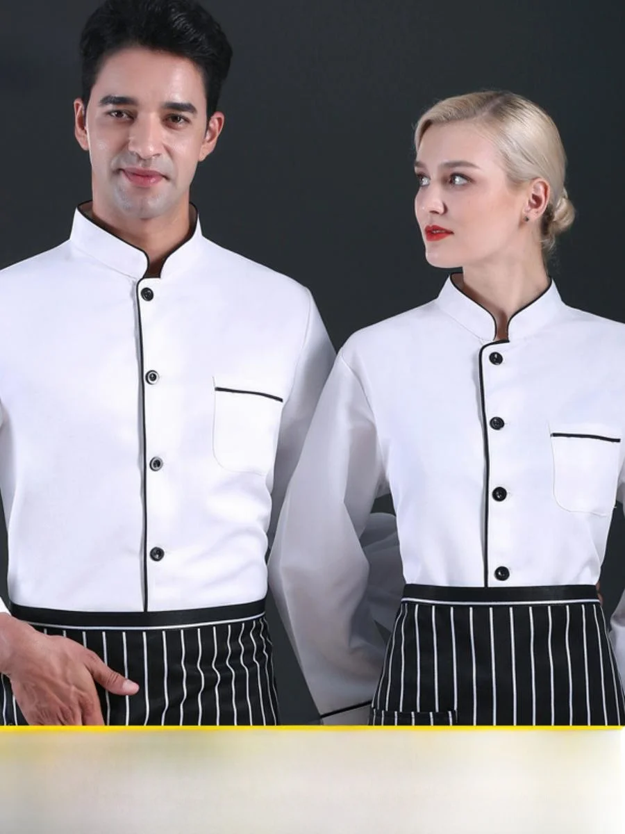 

Мужская рабочая одежда для поваров с длинными рукавами, осенне-зимняя, для тренировок, для кухни, для общепита, влагоотводящая