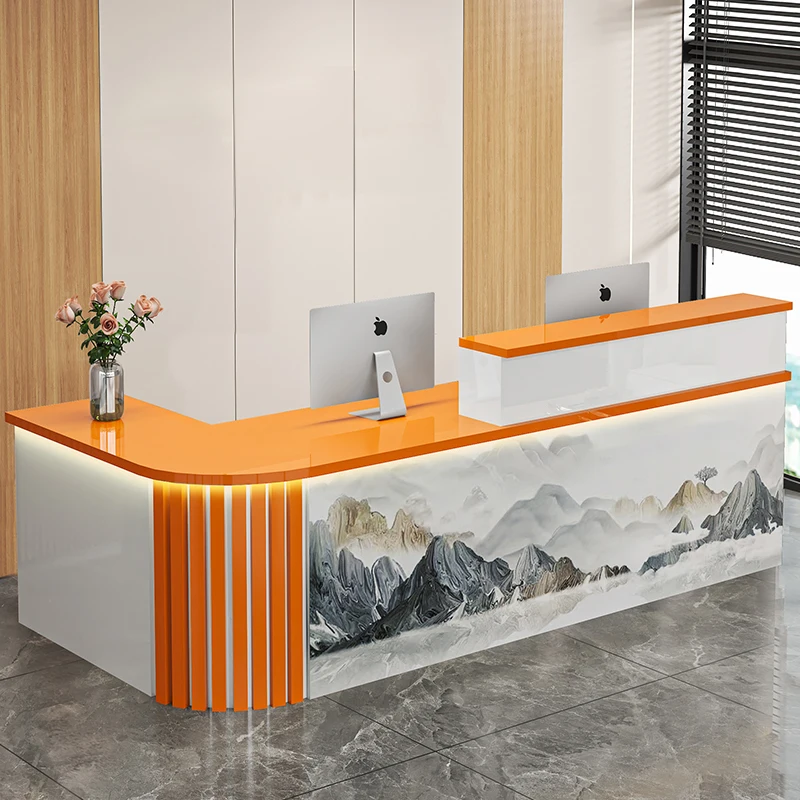 

Storage Trendy Reception Desk Counter Decorations Beauty Hair Salon Reception Desk Counter Luxury Modern Commercial Furniture