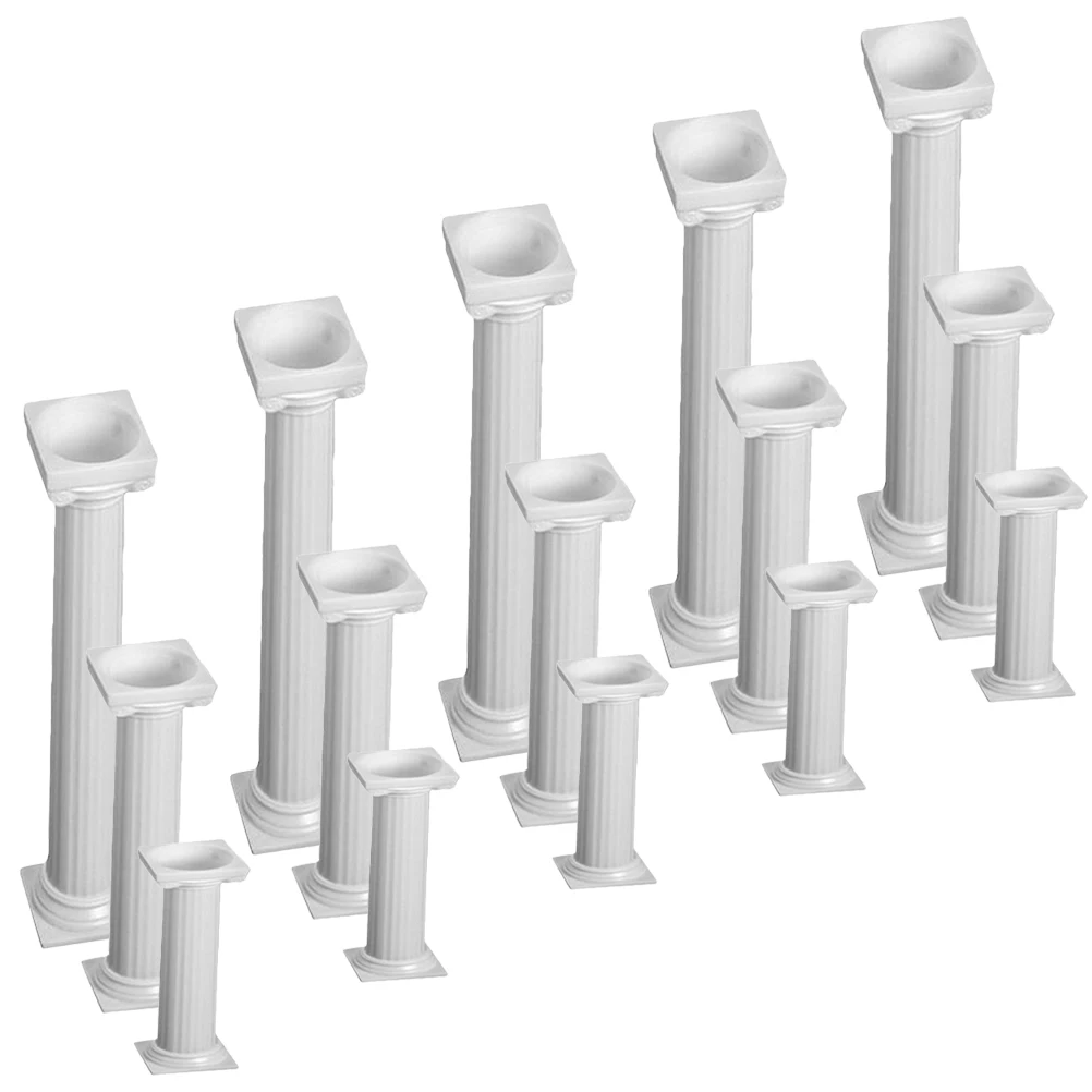 

24 Pcs Layer Stand 7 12 5cm 17 5cm Plastic Wedding Columns Pillars Cake Tier Support Set Display Wedding Cake Decorations Stand